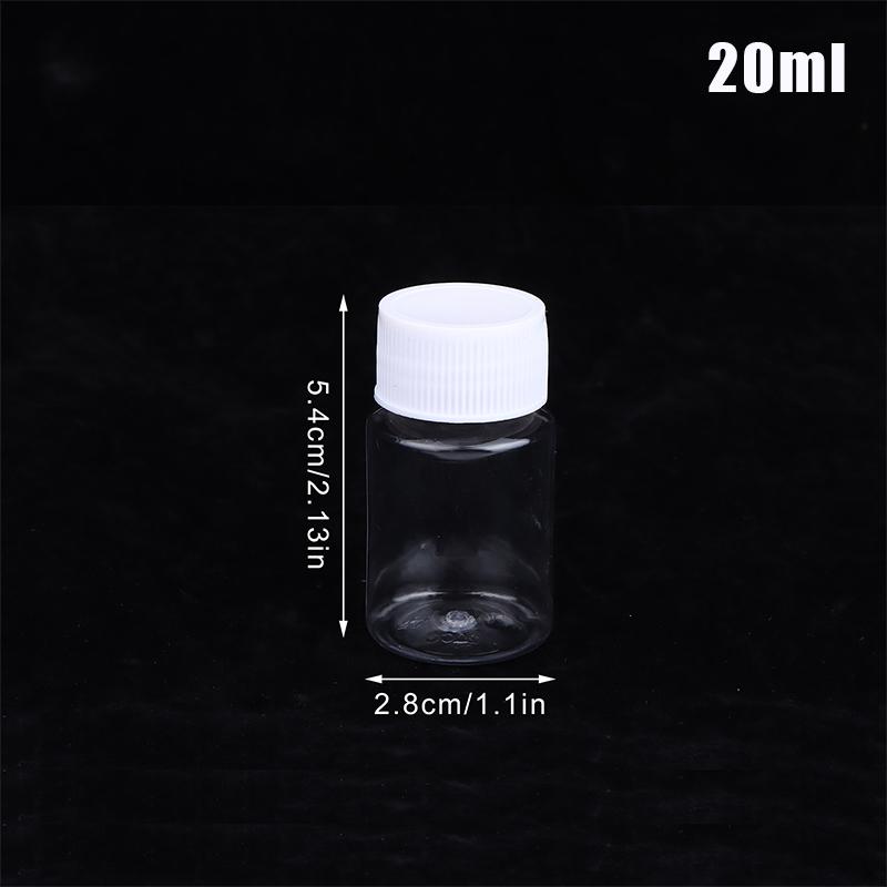 15-500Ml Transparent Plastic Bottle Wide Mouth Medicine Bottle With Screw Lid Seal Vials Liquid Reagent Container Food Grade