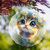 10 Inch Hanging Cat Wind Spinner Whimsical Garden Decor with 360 Hook Vibrant Cat Design for Outdoor Patio Yard Spring Summer Gift for Cat Lovers