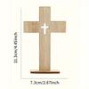24pcs Natural Wood Standing Cross Ornaments Christian Symbol DIY Craft Decor for Church Home Prayer Festival Gifts