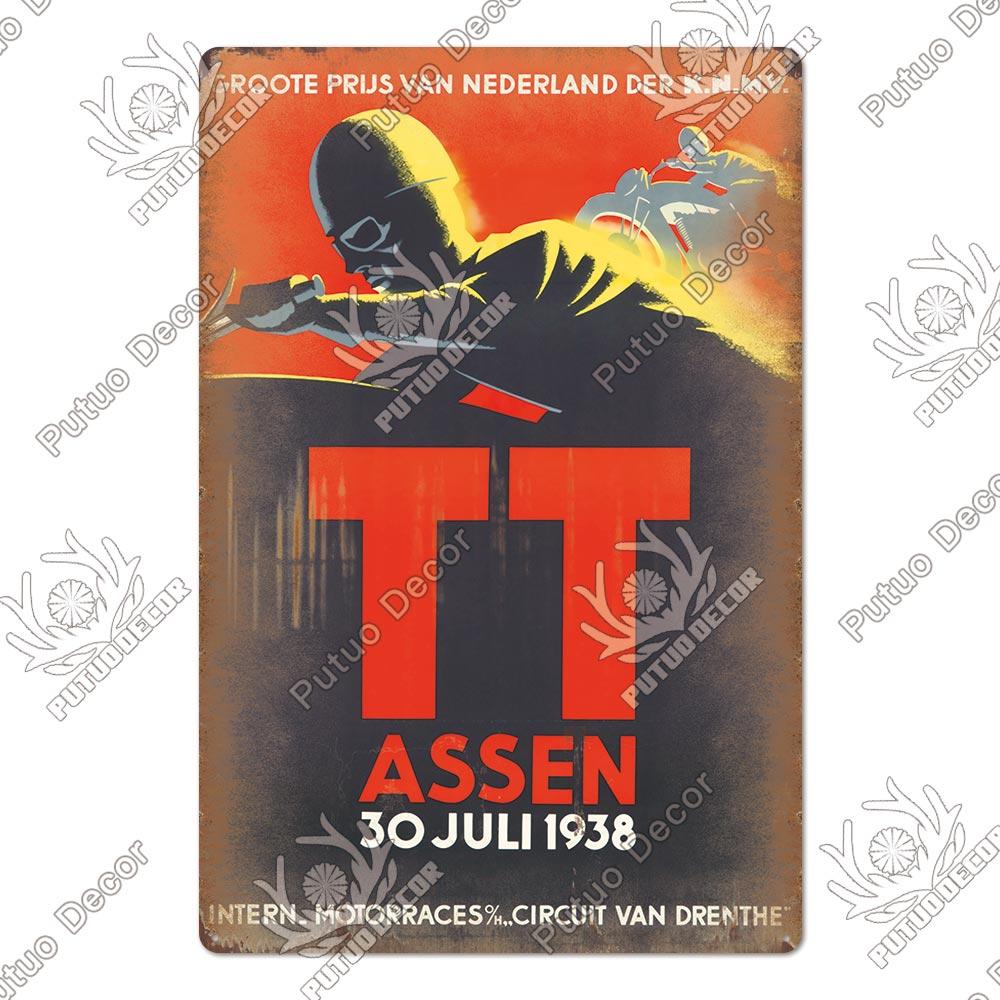 Декор Винтажный Гоночный Трек Жестяная Табличка Остров Мэн TT Металлический Постер Табличка Гаражная Табличка Бар Клуб Мужская Пещера Дом Настенное Украшение