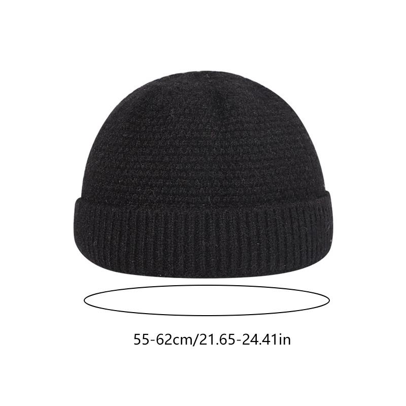 1 шт. теплая шапка-бини, зимняя бейсбольная кепка в стиле хип-хоп из акрилового волокна, мужская вязаная шапка, осенняя уличная свернутая шапка-капюшон, мягкая