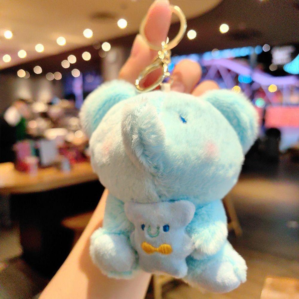 Animal Plush Animal Keychain Bear Hugging Series Plush Doll Keyring Doll Machine Prize