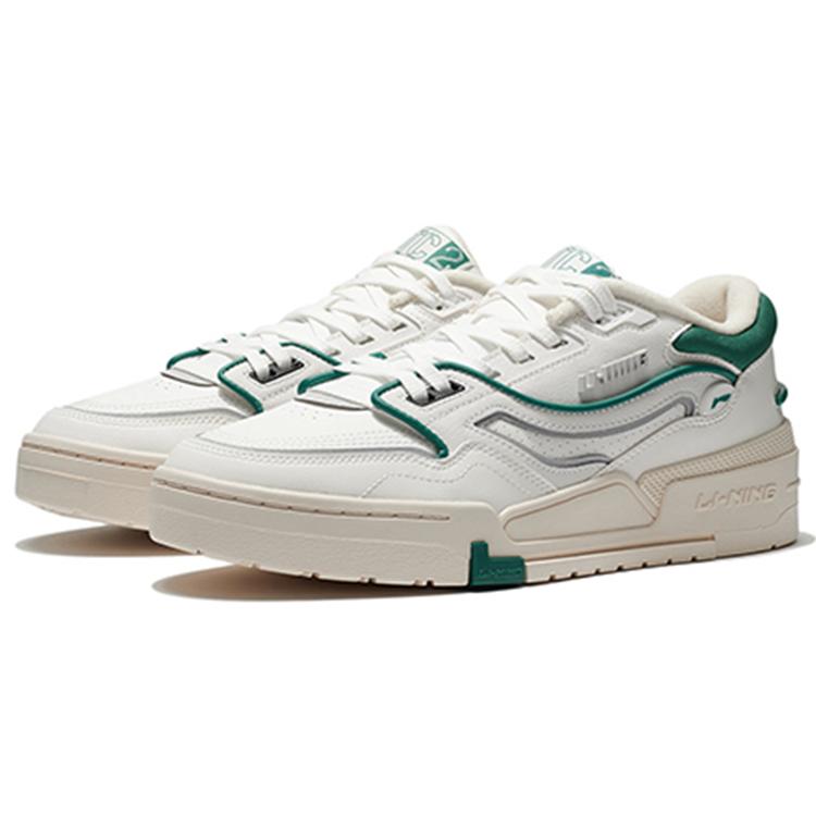Li Ning 001 BTC Low top Skateboard Shoes Women's White Green AGCS024-3