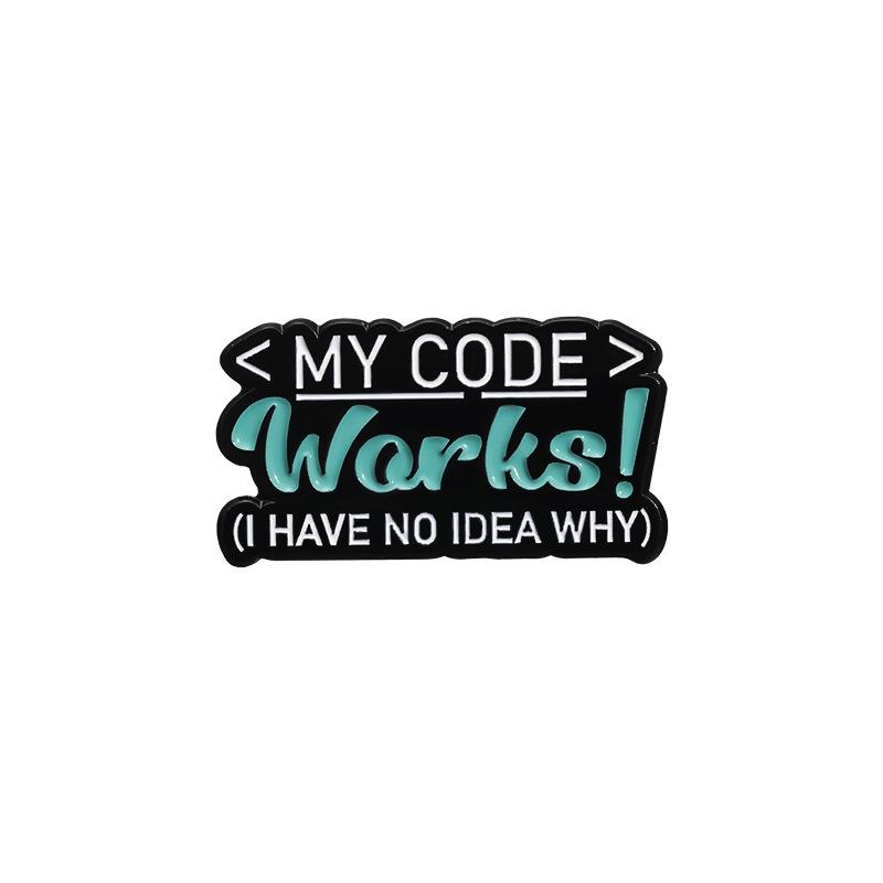 Значок на клавиатуру «Кошка в виде креативного мультяшного кота»: Брошь «Трансграничный программист»