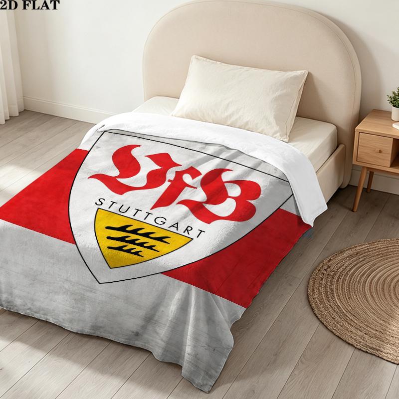 Vfb Stuttgart Print Flannel Blanket, High quality Comfortable for All Seasons, Home Decor, Warmth and Comfort, Perfect for Christmas Gifts
