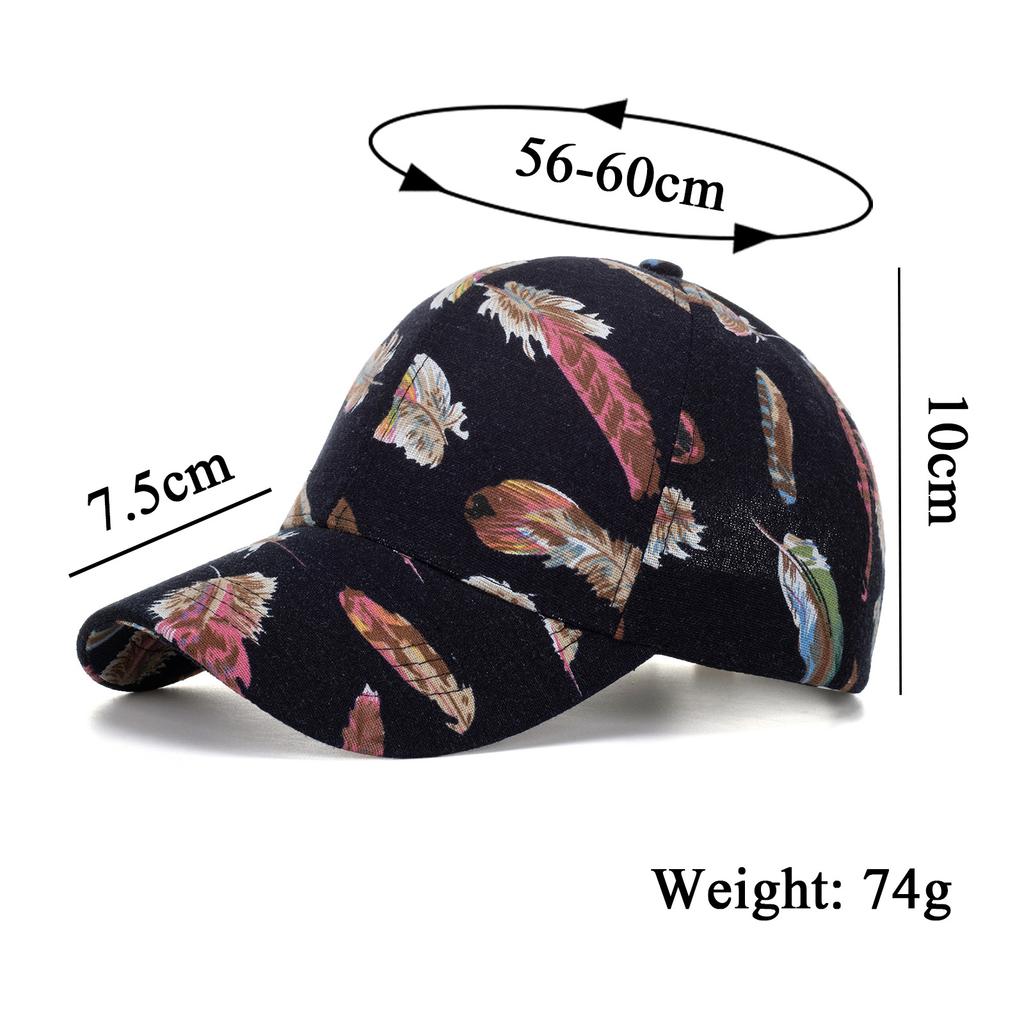 Бейсболка с принтом перьев для улицы, шляпа от солнца