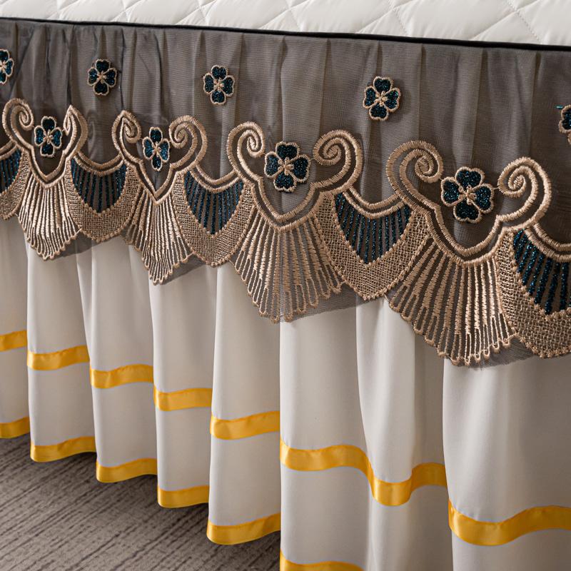 1 шт. Кружевная юбка для кровати, однотонный чехол для матраса, стеганое покрывало, tagesdecke Покрывала для кровати с оборками и эластичной лентой (Нет наволочки)