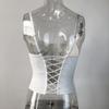 Slim Fit Lace Corset Sleeveless Crop Tops Spicy Girl Style Suspender Vest  Spring Summer