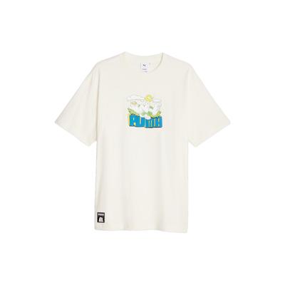 Puma Футболка X Ripndip Collaboration с принтом кота, логотипом, прямая, свободная, с круглым вырезом, надписью, удобная, в американском стиле, с рукавом на плече 622196-65
