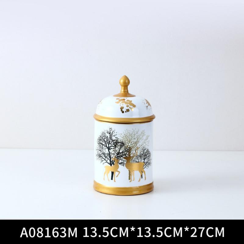 Креативный свет Роскошный керамический контейнер для хранения с крышкой, универсальная банка для кухни, конфет, закусок, чая, органайзер, европейское домашнее украшение, искусство