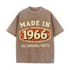 2026 Made In 1966 All Original Parts Print Unisex T Shirt Vintage Washed Short Sleeve Crew Neck Casual Streetwear Tee