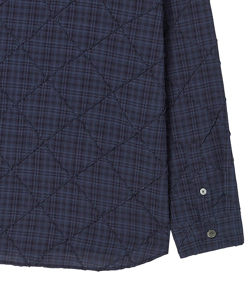 BEYOND CLOSET [Collection Line] Artisan Stitch Check Shirt Navy