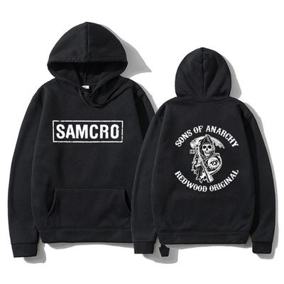 Толстовки с надписью Samcro Sons Of Anarchy с принтом, модная уличная одежда с черепом, унисекс, женская толстовка большого размера, свободная одежда