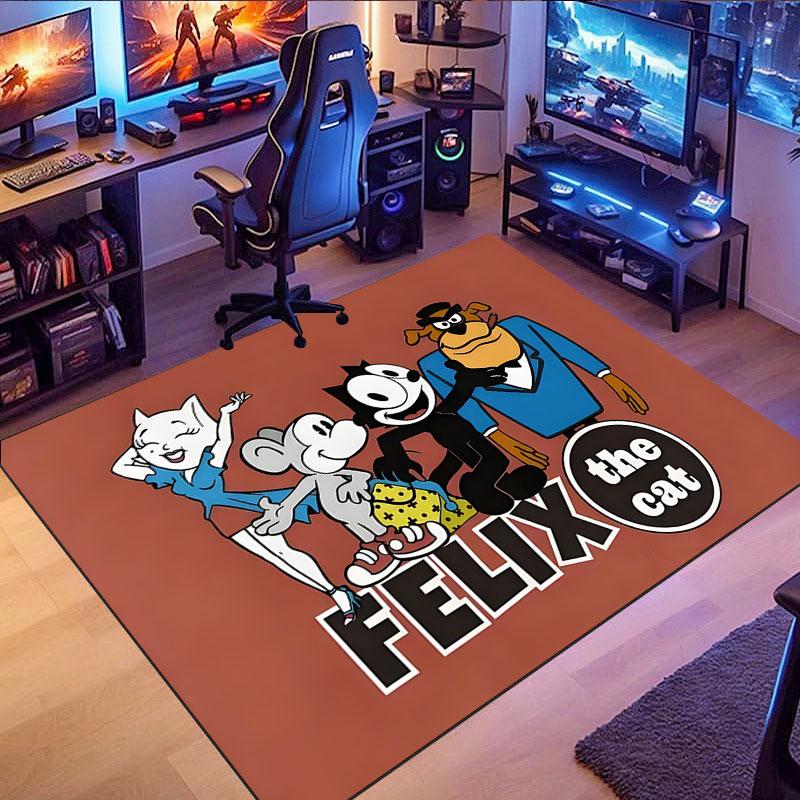 Felix the Cat pattern rug, suitable for living room, bedroom, game room, computer room and home décor.