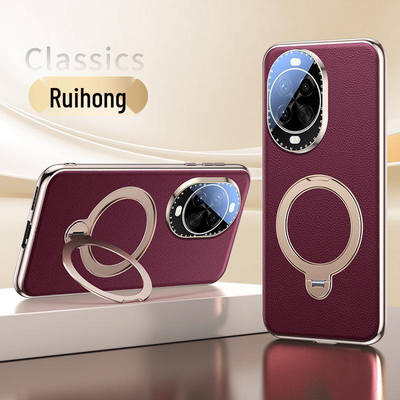 Кожаный противоударный чехол для телефона Huawei nova 14 Pro/Ultra с магнитной подставкой