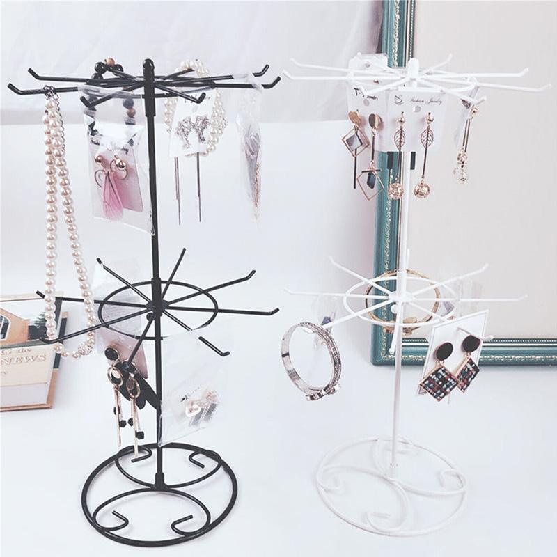 3-уровневая витрина для ювелирных изделий, брелок для ключей, вращающаяся железная вращающаяся металлическая подставка