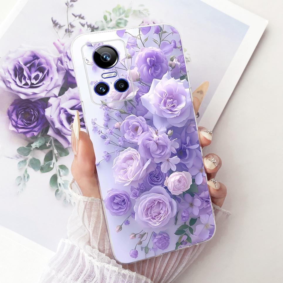 Luxury Flower Butterfly Bow Pattern Casing For Realme GT Neo 3 150W Neo 5 240E GT3 Back Cover Clear Soft Silicone Phone Case