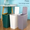 Odor Proof Trash Can with One-Touch Modern Design Durable Plastic Bathroom Kitchen Bin Space Saving Leakproof