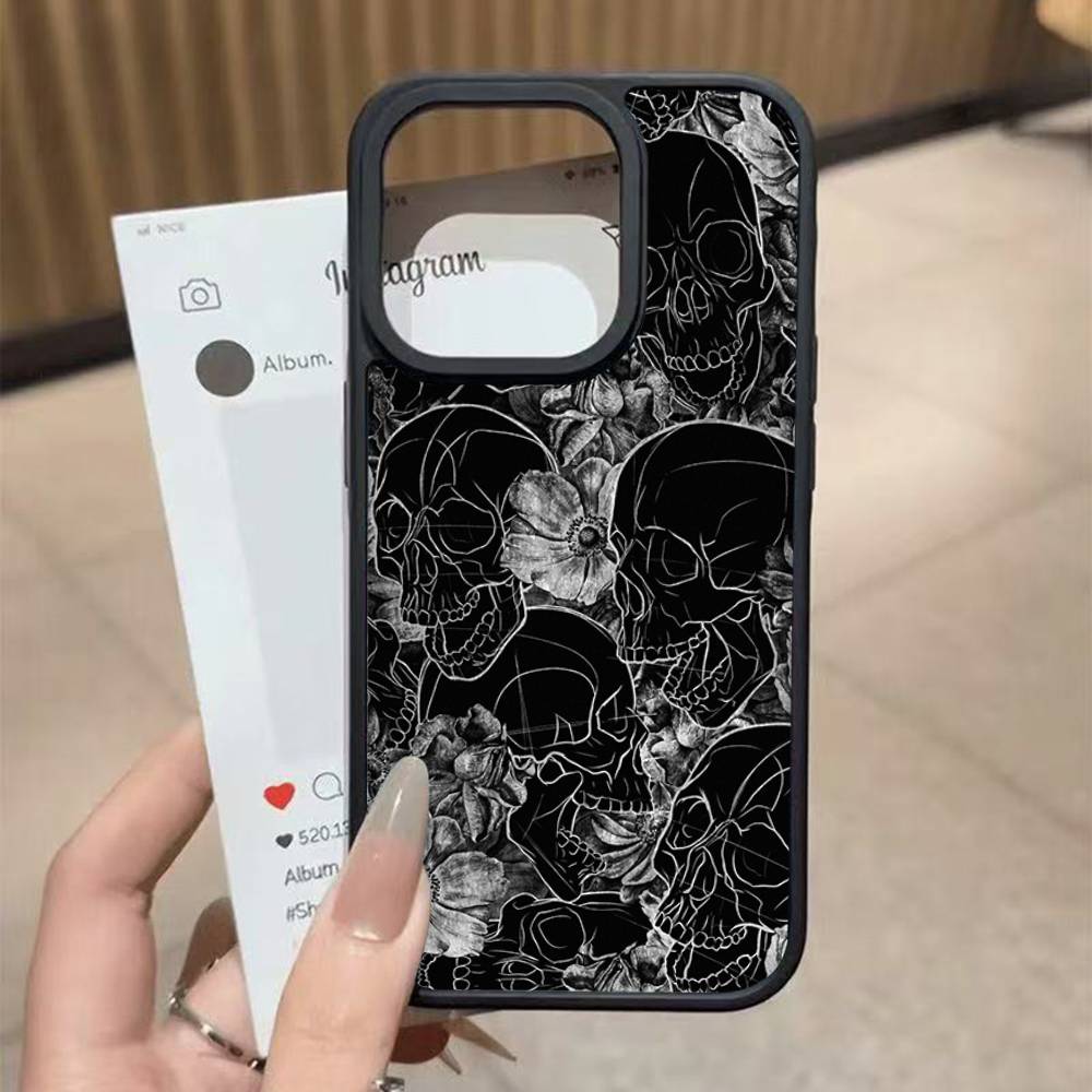 Череп Готический Жуткий Пастельный Гот Для iPhone 17 16 Pro Max Air 13 12 Mini 14 15 Plus 11 Задняя крышка из ПК+ТПУ
