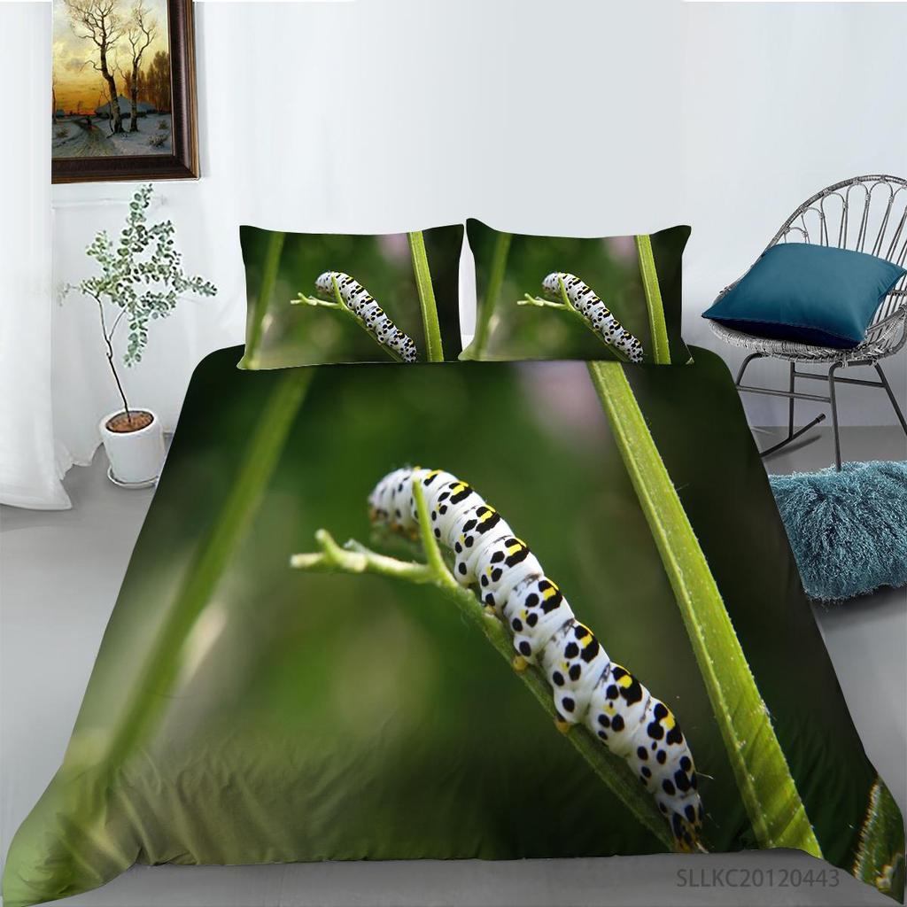 Hot Sell Caterpillar Home Textiles Luxury Bedding Cover Suit Washed Breathable Quilt Cover High Quality Teen Children Highly Duvet Cover