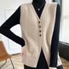 Women's Cashmere Vest Qinghe Cashmere 30% Cashmere 70% Wool Autumn and Winter Cashmere Vest Soft and Warm