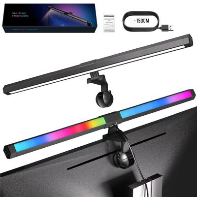 Подсветка монитора RGB, защитная для глаз двойная подсветка компьютерного бара, игровая офисная настольная лампа, 3 цветовых температуры, регулируемая яркость