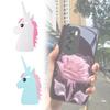 Iphone Silicone Case With Embossed Rainbow Horse For Creative And Cute Phone Protection