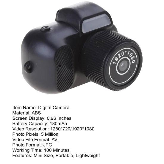 Mini Digital Camera with Large LCD Screen 1080P Easy To Operate Rechargeable Small Compact Portable Video Recorder Camera