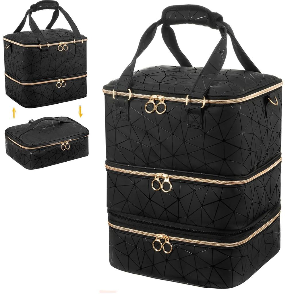 Премиальное чувство съемного большого объема 3 слоя лака для ногтей сумка для хранения может хранить 84 бутылки лака для ногтей световой короб