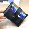 Мужской кошелек из углеродного волокна RFID Тонкий кошелек для переднего кармана Минималистичный держатель для карт с зажимом для денег Застежка на кнопку Держатель для кредитных карт Компактный кошелек для мужчин