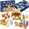 Nativity Set Advent Calendar 2025, Nativity Sets Figures for Kids Christmas Countdown Calendar with 25 Surprises Tabletop Scene Figurine