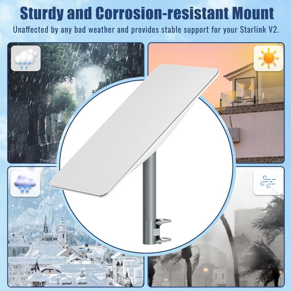 Прочный комплект для крепления спутниковой антенны на крыше из нержавеющей стали Starlink на столбе