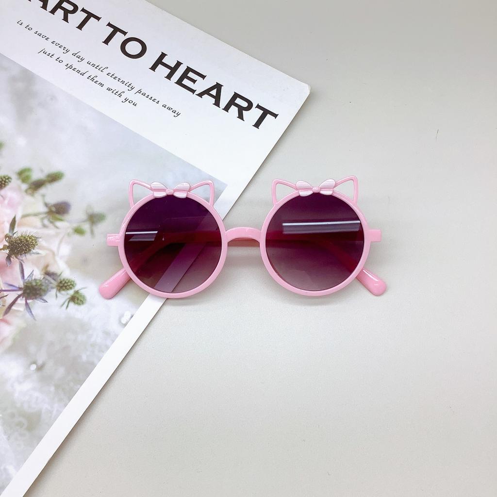 Bow Cute Girls Sunglasses Sun Protection Uv Protection Children'S Sunglasses Eye Protection Sunshade Boys Glasses