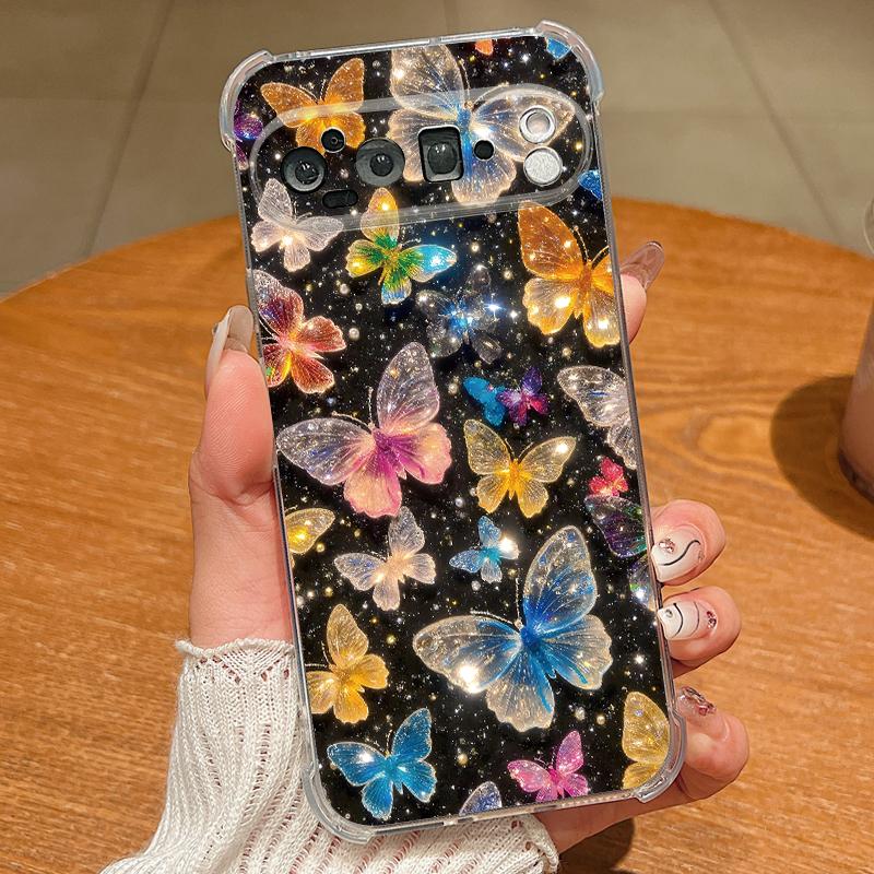 Gorgeous Butterfly Clear TPU Phone Case For Google Pixel 9 Pro Pixel 9 Pro XL Soft Transparent Back Cover For Google Pixel 9A
