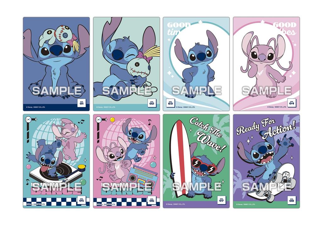 ENSKY Stitch Clear Card Collection Grape Candy Toy Set of Gum, Flavor, (Box 16)