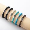 Fashion 8mm Crystal Healing Natural Mens Tiger Eye Lava Stone Gemstone Turquoise Beaded Black Gallstone Cross Bracelet Jewelry