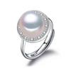 Pearl Jewelry Natural Freshwater Pearl Rings For Women Fashion Female Cubic Zirconia CZ Ring