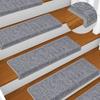 VidaXL Stair Carpet 15 Pieces 65 X 21 X 4 Cm Light Grey Rectangular Edge 326198