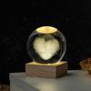 3D Solar System Crystal Ball Night Light with Wooden Base - Luminous Desktop Home Decor & Birthday Gift