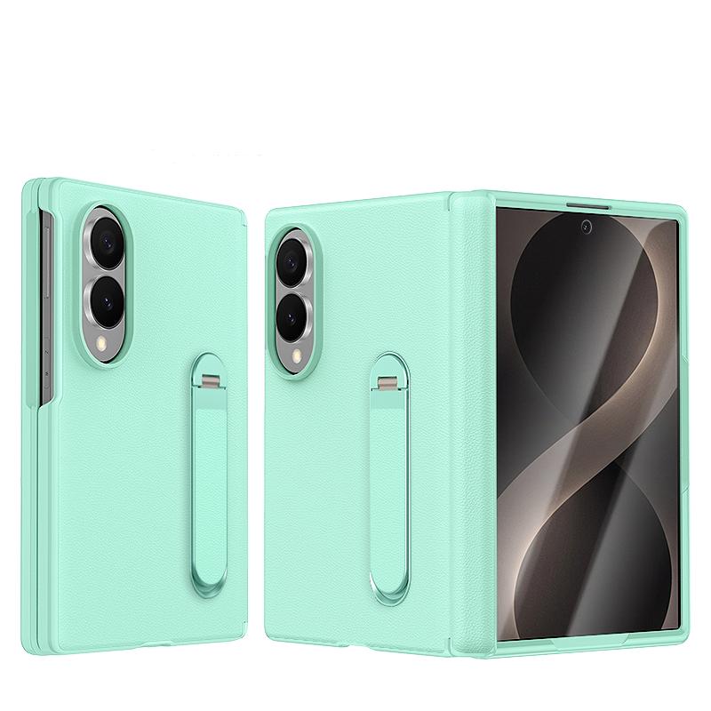 360 Metal Bracket Holder Leather Case for Samsung Galaxy Z Fold 8 Wide 5G Screen Protector Film Magnetic Hinge Protection Cover