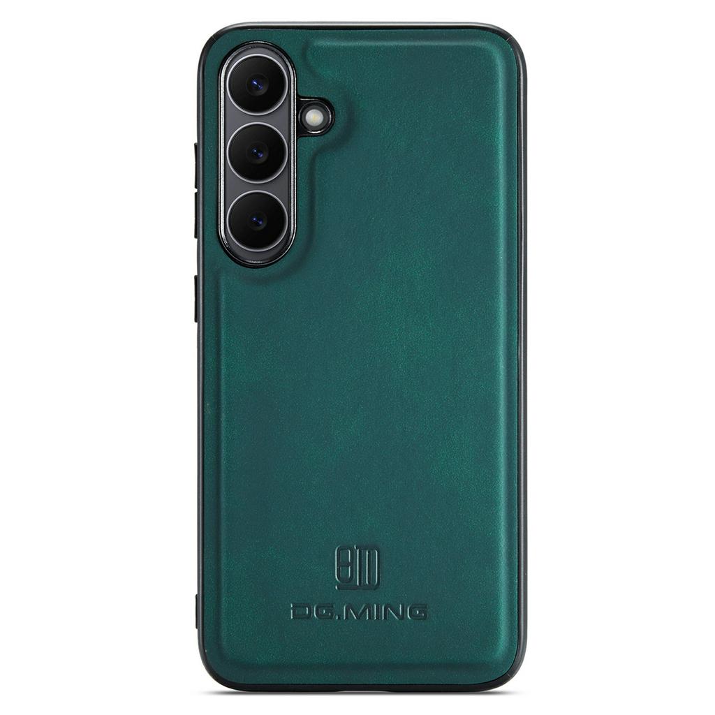 DG.MING Чехол для Samsung Galaxy S25 FE, гибридный чехол-оболочка для телефона из ПК+ТПУ, покрытый ПУ-кожей