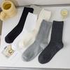 5 Pairs of Female Spring and Autumn Odor Proof Solid Color Cotton Tube Socks