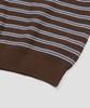 AGOD Collar Button Stripe Half Knit [Brown]