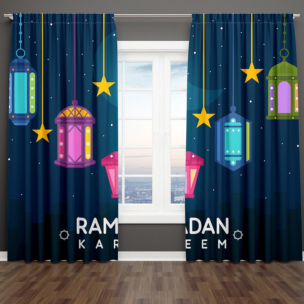 2 шт. золотые светлые роскошные темно-красные шторы на окна Рамадан Карим для детей, спальни, гостиной, ванной комнаты, кухни, двери, домашнего декора