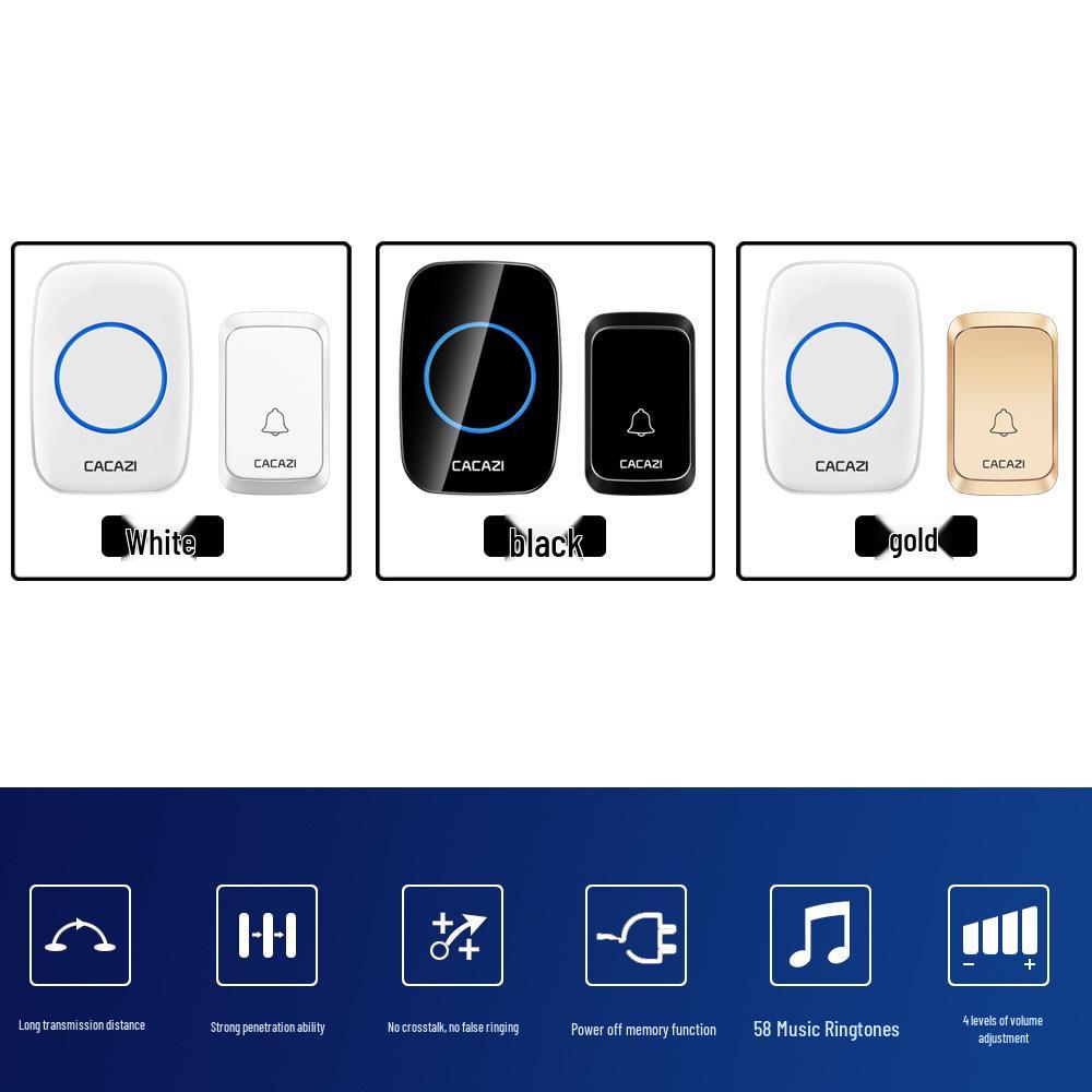 Wireless Waterproof Doorbell with Long Range, 58 Melodies, 4 Volume Levels, and Memory Function