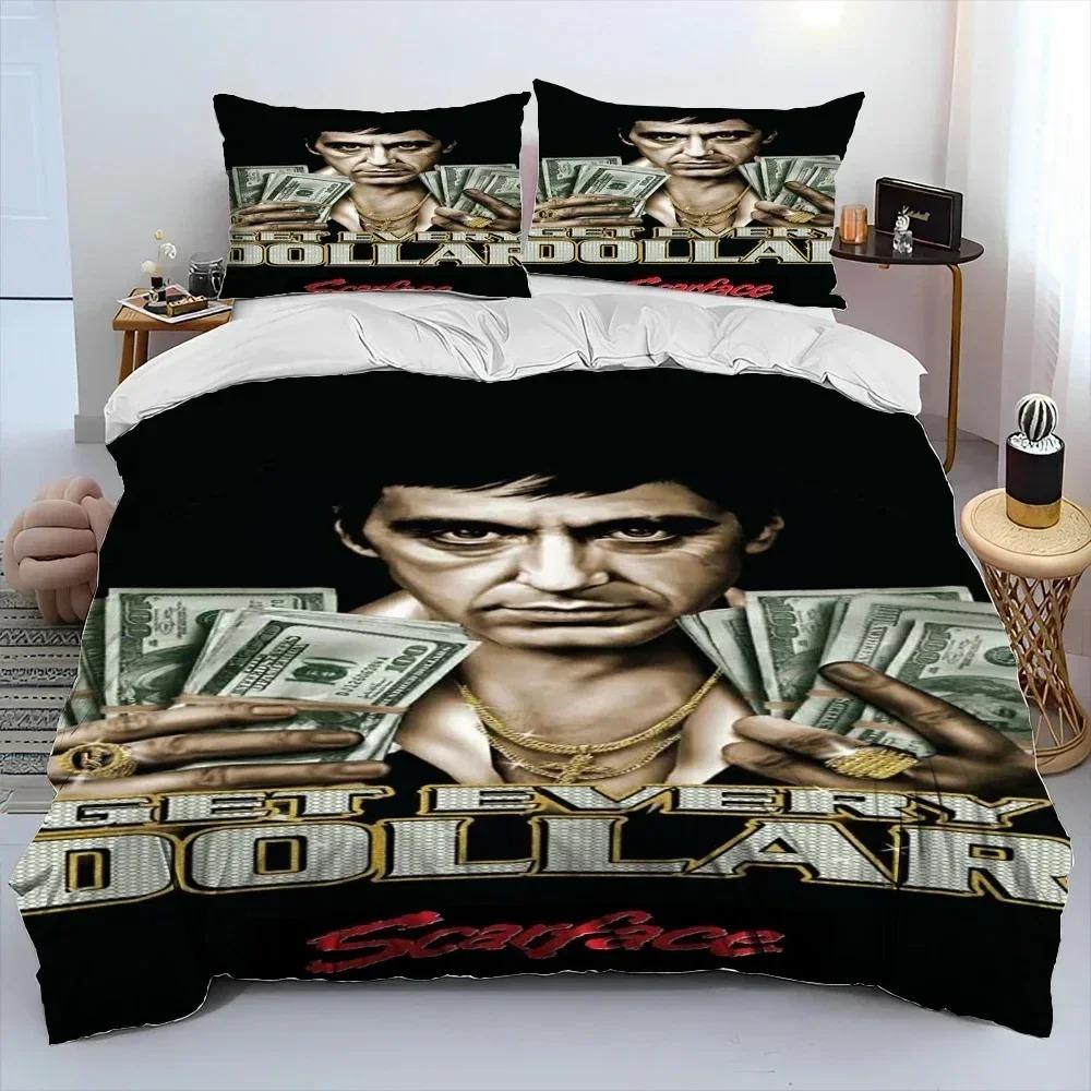 Постельное белье с изображением Тони Монтаны из фильма «Лицо со шрамом» для спальни, мягкое современное покрывало, удобное детское пододеяльник, чехол для одеяла и наволочка