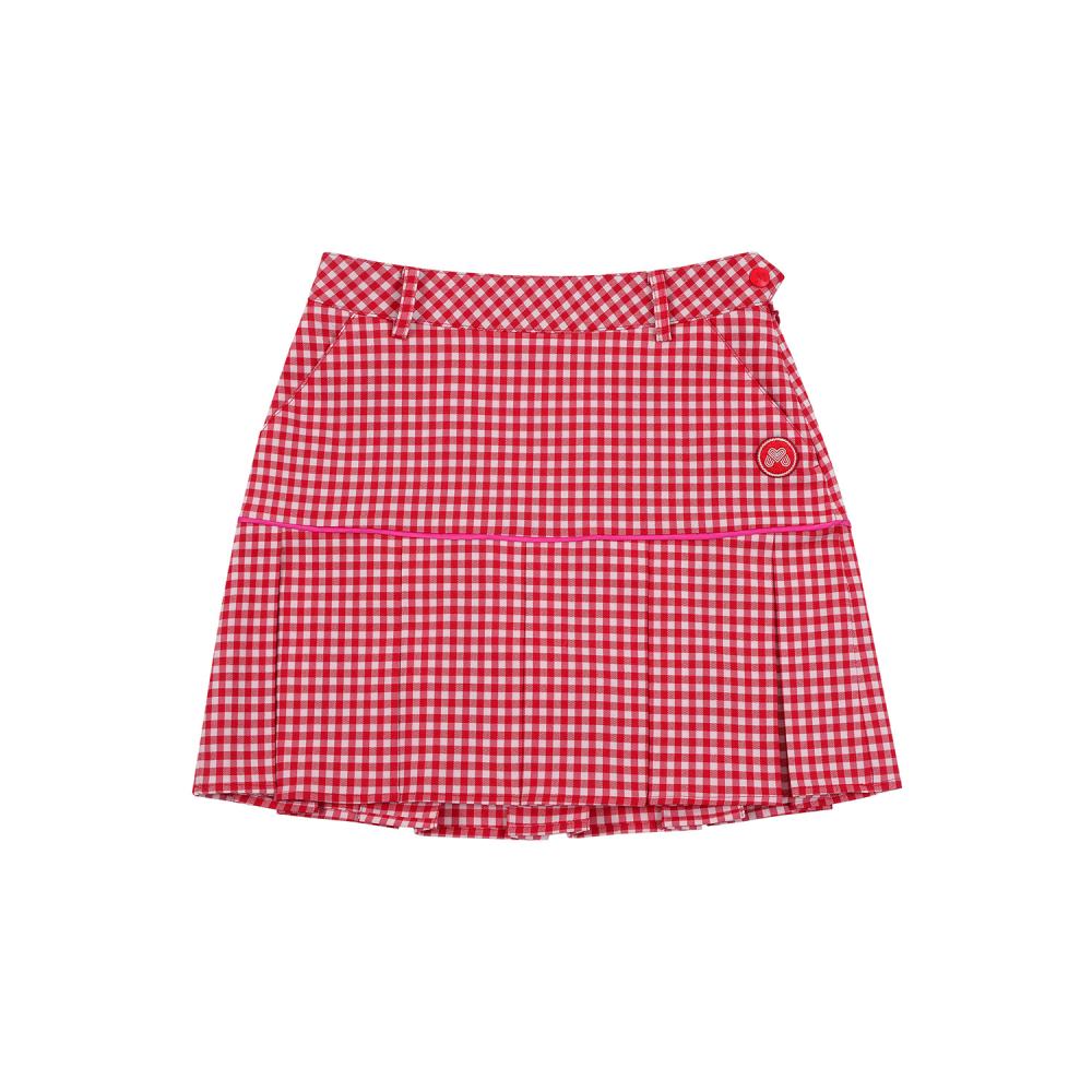 MARTINE GOLF Плиссированная юбка в клетку Гингем_Красный