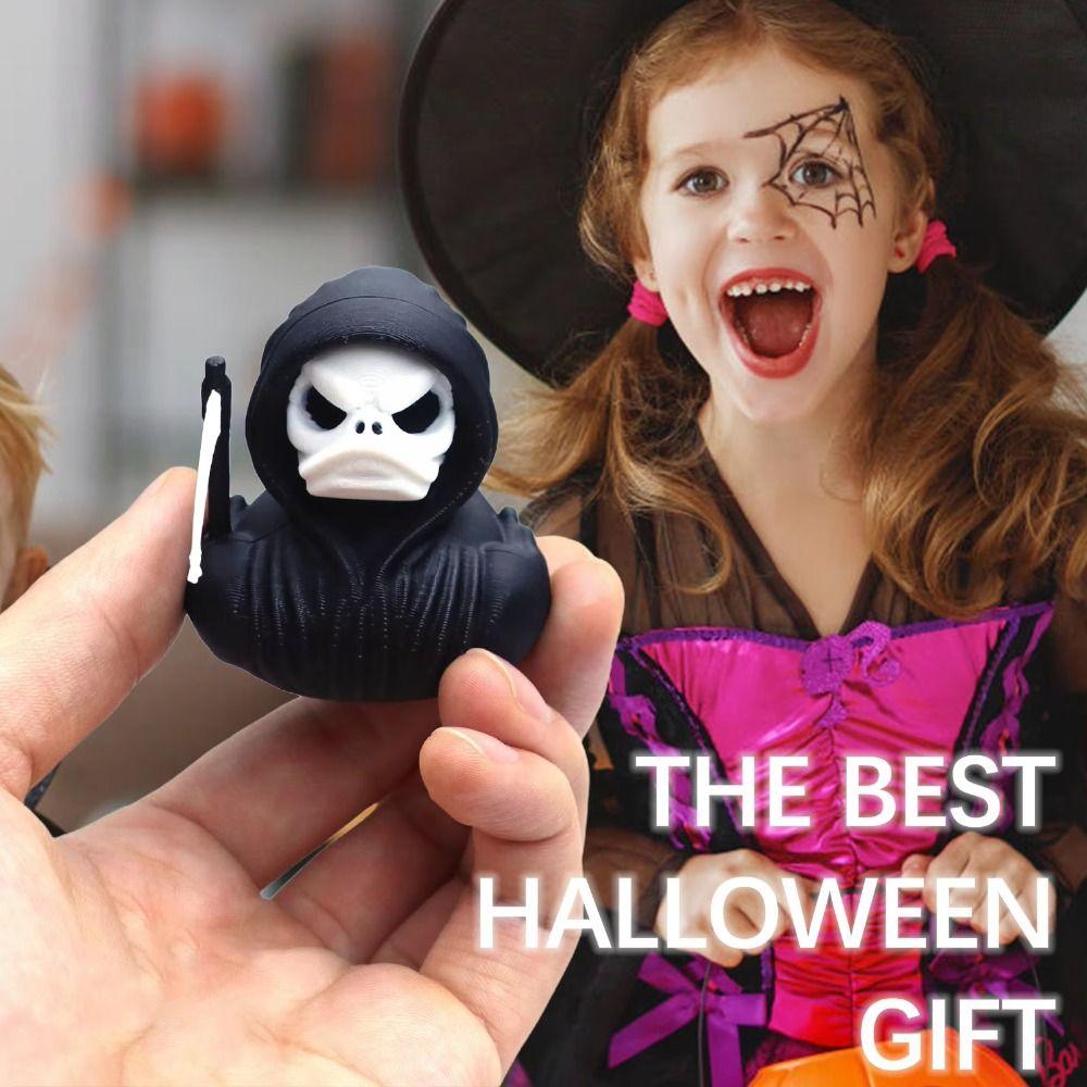 3D Printed Halloween Duck Anime Figure Handicraft Model Spooky Halloween Duck Figurine PLA Ornament Grim Reaper Duck Ornament