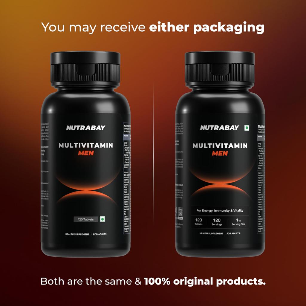 Nutrabay Pro Active Мультивитамины для мужчин с цинком, магнием, витаминами B, C, A, E - Повышают энергию, иммунитет и улучшают сон - 120 растительных капсул | 100%