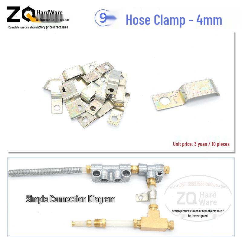 Oil Circuit Distributor Set: Nylon Tube, Copper Double-Ended Plug, Bushing, Inner Snap Ring (810x1 to 1/4), 68mm.